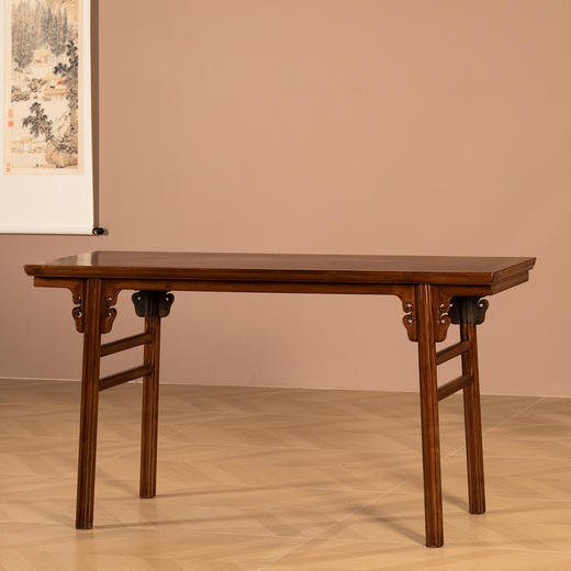 民国 黄花梨夹头榫如意云纹平头案 商品图1