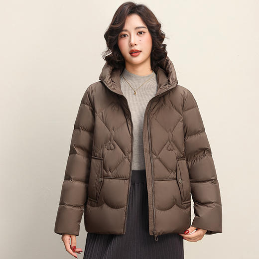 女士19031连帽短款羽绒服 90鸭绒（常熟羽绒服工厂购 ） 商品图1