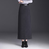 厚款毛呢裙长款开衩半身裙MYX6890 商品缩略图0