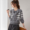 学院风圆领披肩条纹毛衣，宽松百搭针织衫上衣打底套头HR-XFY-3269 商品缩略图2
