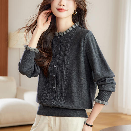 好看内搭打底衫保暖漂亮，减龄小衫木耳边毛衣CC-ML-2186 商品图1