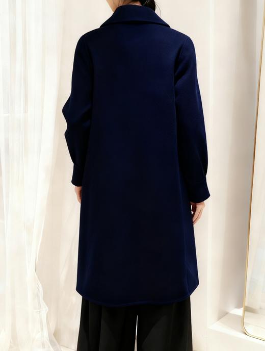 SZ6C06_胭脂色/绀蝶色_大衣外套_秋冬_翻领盘扣单排扣中长款宽松A字版 _高级女装_BERNIEELEN 伯妮斯茵 商品图3