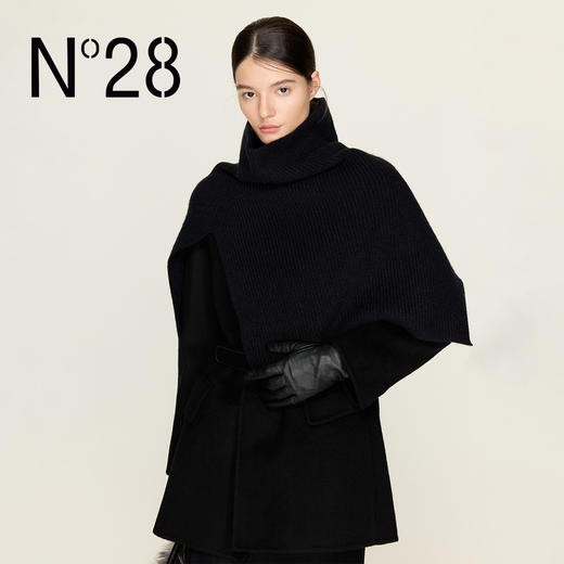 N°28 冬季无领羊毛毛呢中长款外套女士8855A1D635  商品图1