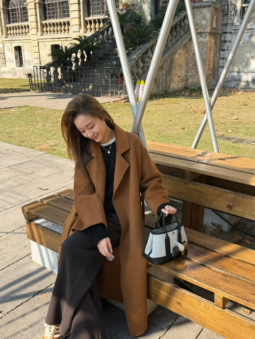 2511312   50羊绒 经典浴袍款大衣 商品图5