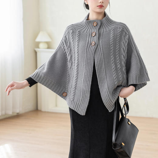 苏苏姐家织缘斗篷手工diy棒针编织羊毛线披肩上衣毛线团材料包 商品图1