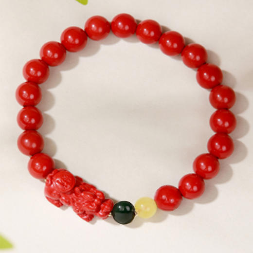 岸纾 天然朱砂吉祥貔貅精品手串 商品图3