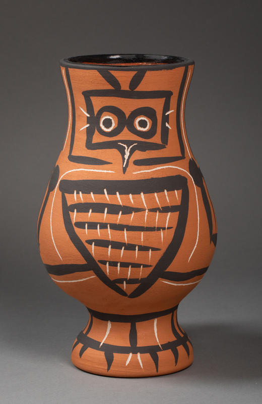 独角鹿西洋古董1958年代西班牙艺术巨匠毕加索与法国Madoura工坊合作出品限量装饰陶瓶「Chouette Mate (A.R.405) 哑光猫头鹰 405」 商品图2