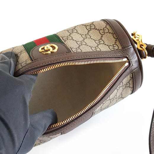 【95新】Gucci古驰795194中号老花ophidia巴比龙圆筒包单肩斜挎包女士181125AK28 商品图7