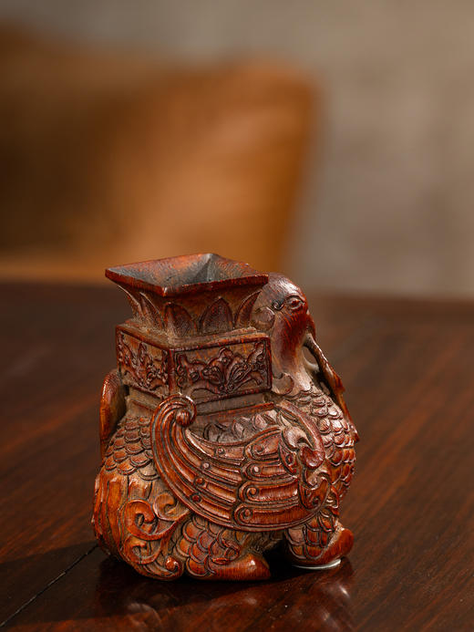 清	竹雕瑞兽负鼎摆件 商品图3