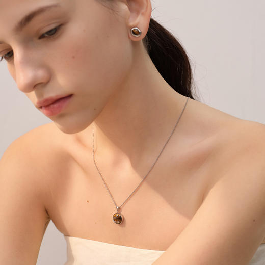 【微信专享款】ARSIS｜秘密花园系列 虎眼星月吊坠项链 商品图10