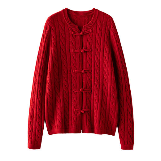 S·Y·C【鄂家新年红】康赛妮纱线系列国潮风纯山羊 绒外套CYR240286 商品图0