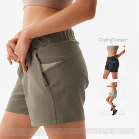CryingCenter 迷格尔修身中腰运动瑜伽短裤 哭喊中心