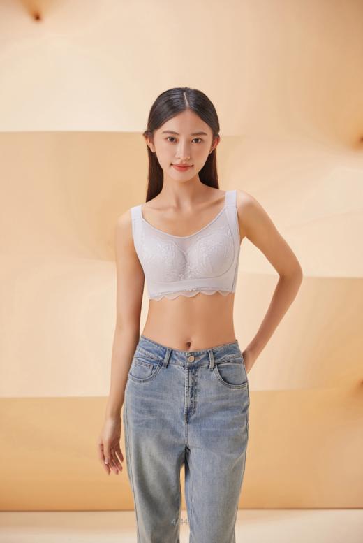 【单件6折/2件5折】【D杯单件】【秀黛】素雅风清软圈拼棉杯文胸S5110004D【门店同款】 商品图0