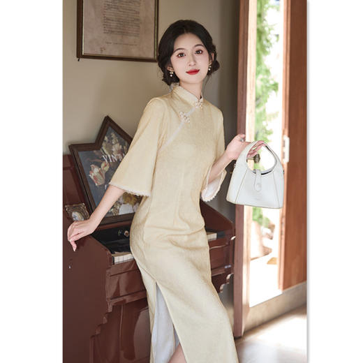 京派改良倒大袖新中式旗袍2025新款年轻少女民国风春秋季11512 商品图3