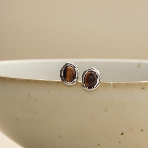 【微信专享款】ARSIS｜秘密花园系列 虎眼纳财小耳钉 商品图6