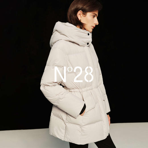 N°28 收腰连帽90白鹅绒服女秋冬中长款高级感加厚抗寒羽绒服外套8855A1Y251 商品图3
