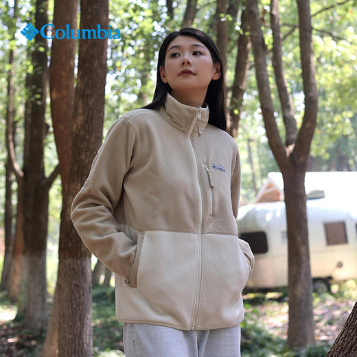 哥伦比亚女式净色立领抓绒外套XR7225 商品图1