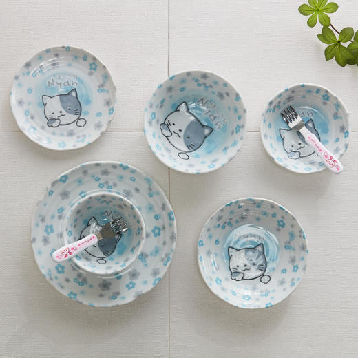 厨房日式餐具可爱卡通饭碗汤碗钵 欢乐猫 商品图0