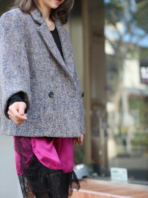 TYNVIE 安哥拉混纺茧夹克（配有花纹丝巾） - 灰色 商品图9