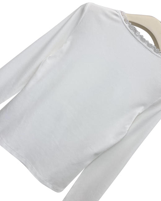 女款修身丝绵蕾丝边长袖打底衫ba008 商品图2