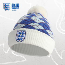 【官方正版】英格兰国家队 | 格纹毛线帽蓝白菱格针织帽保暖