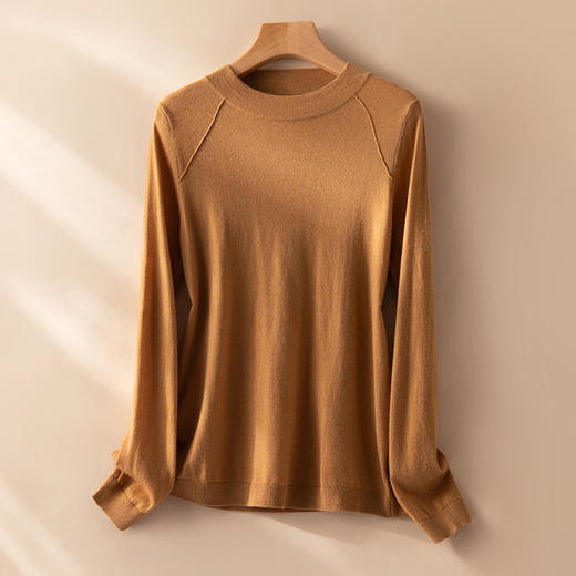 内搭外穿都好看！薄款羊毛衫女100纯羊毛时尚款半高领打底衫 Y02 商品图3