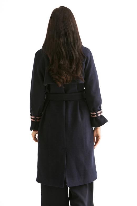 SUMMER & SAGE 英伦风藏青色呢大衣 964 商品图1