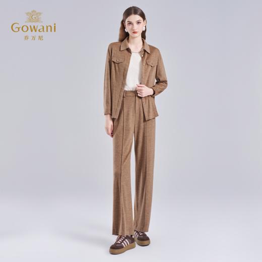 乔万尼新品100%绵羊毛高级感立体剪裁质感显瘦直筒裤ED4F738 商品图3