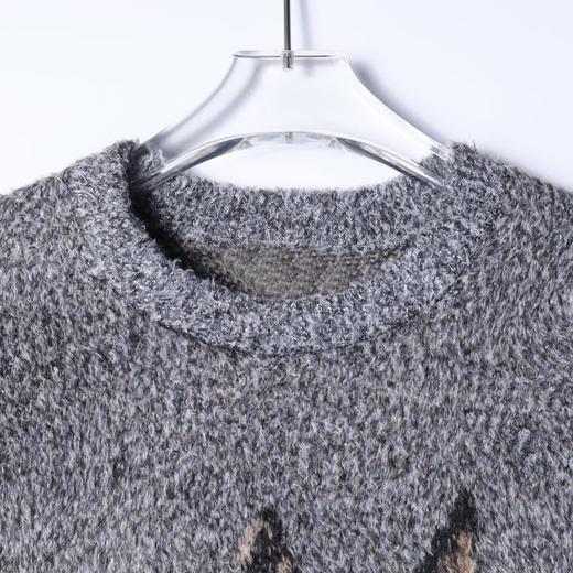 SDSA男士秋冬新款痞帅男装潮牌撞色小狗图案圆领毛衣百搭针织衫 商品图1