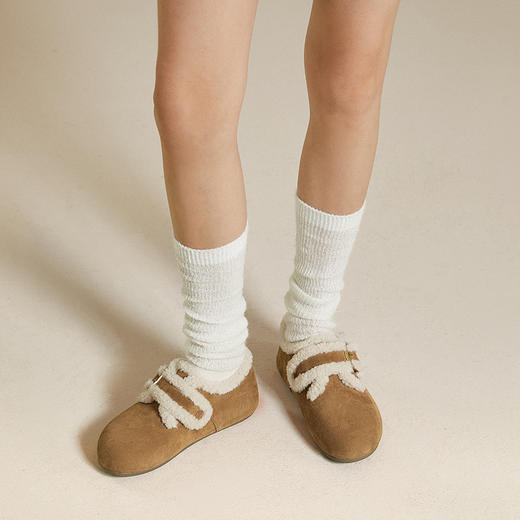 千百度薄底时尚雪地靴女加绒毛毛鞋棉鞋勃肯鞋暖暖靴A25690802 商品图2