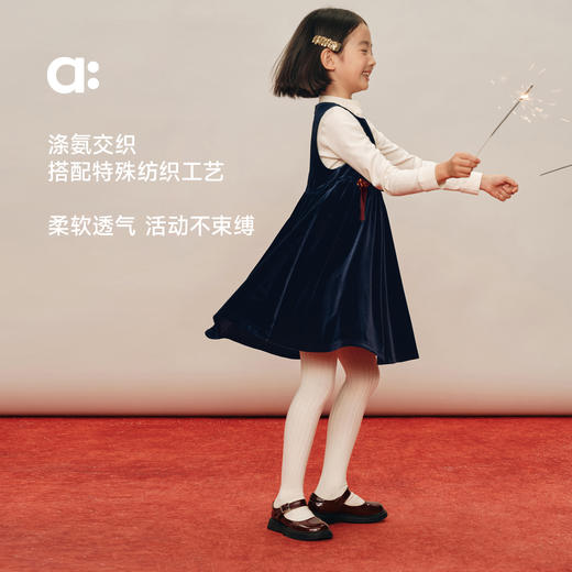 【新春款】allblu幼岚【新年丝绒连衣裙】儿童连衣裙A类冬季新款女童裙子 商品图1