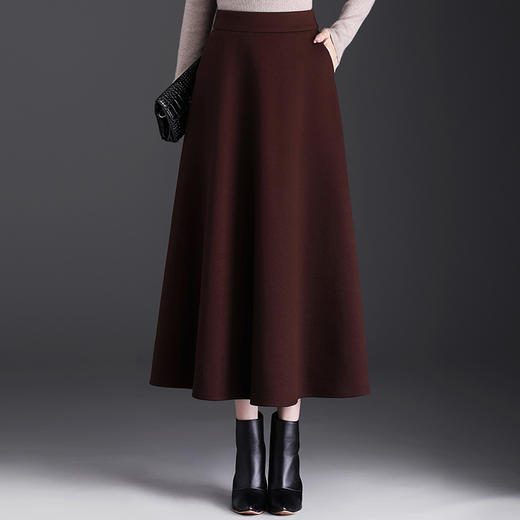 垂感修身通勤时尚A字裙，简约百褶长裙高腰显瘦半身裙MYX-JYM-25112-L 商品图0