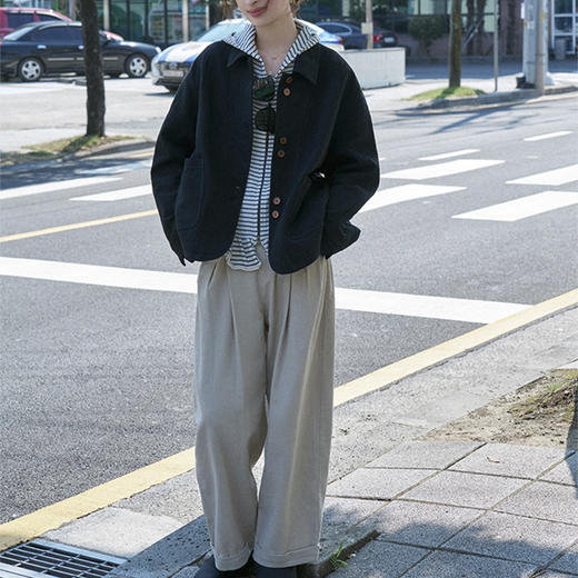 裁缝学苑AH93韩系短外套纸样外套加厚短款夹克女装打版裁剪图纸 商品图3