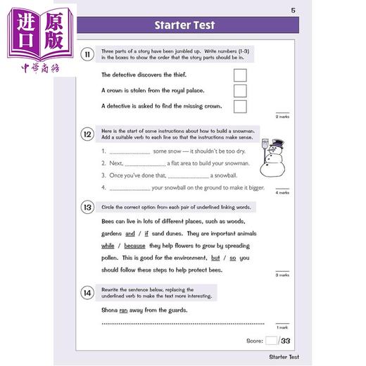 预售 【中商原版】英国原版CGP 小学三年级 英语目标练习册5册 7-8岁 手写写作阅读理解语法 KS2 English Targeted Question Book 商品图1