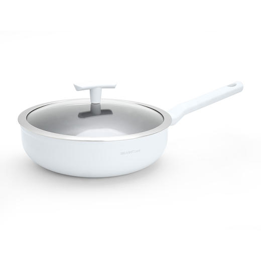 意大利尚尼深煎锅 | 26*7cm 夜雾白 秝客Pro系列不粘锅 煎炒焖炖炸一锅搞定 电磁炉燃气灶通用 送配套锅铲 商品图6