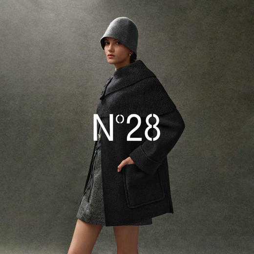 N°28 秋冬2025新款深灰色毛呢大衣女羊毛呢外套 8855A1D576  商品图4