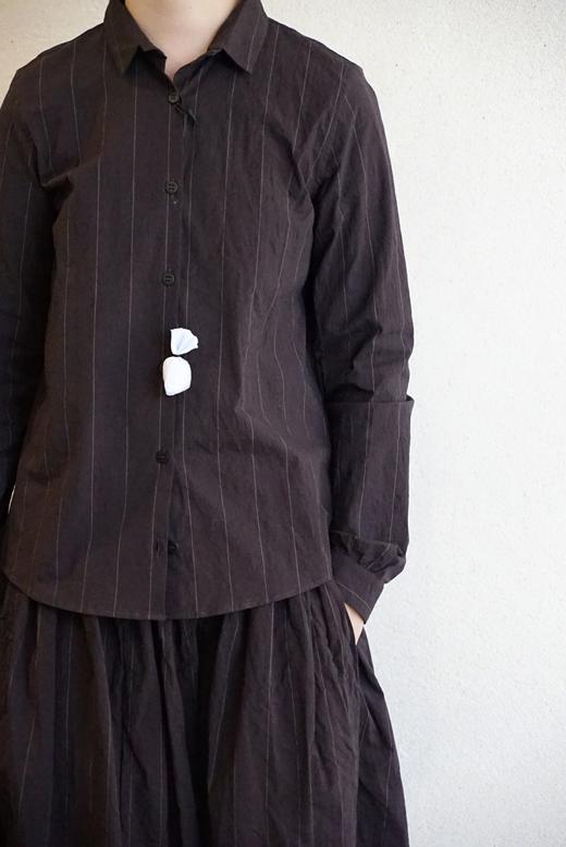 Bergfabel棕条纹修身款衬衣 商品图3