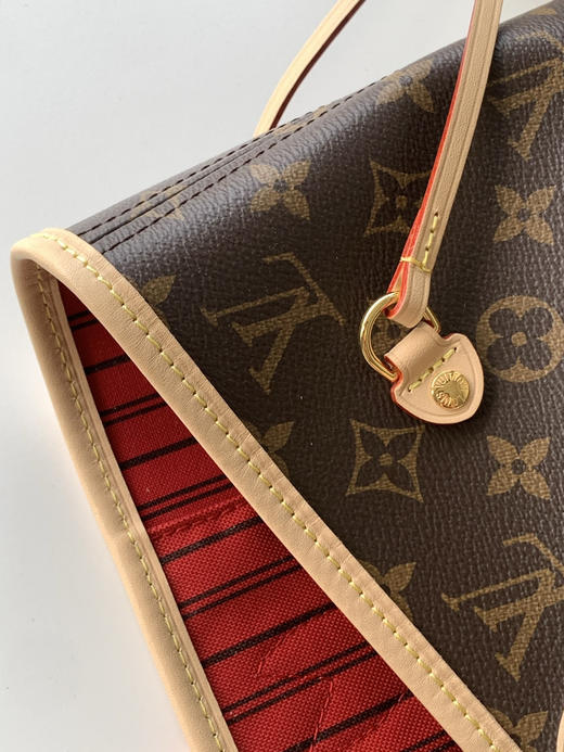 秋冬特惠💰1290 渠道级LV【全钢五金 变码芯片】te级 全套包装 M41177老花红 经典购物袋 中号 商品图7