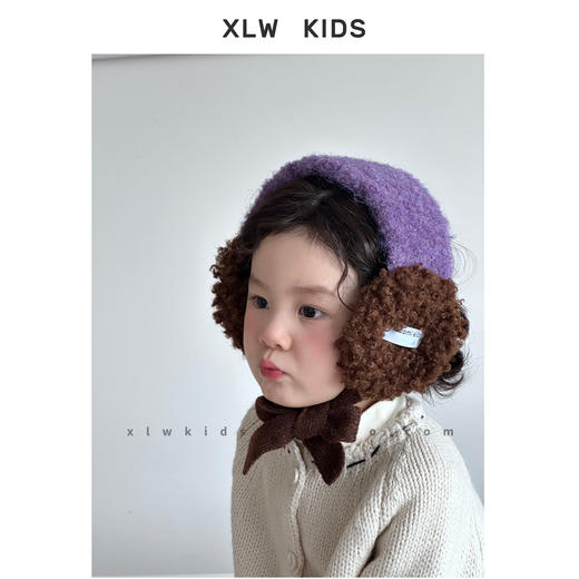 【YW】无忧购韩国新款拼色加厚羊羔毛儿童耳罩秋冬防冻保暖护耳男女宝宝耳捂子（截单后3-5天发货) 商品图1