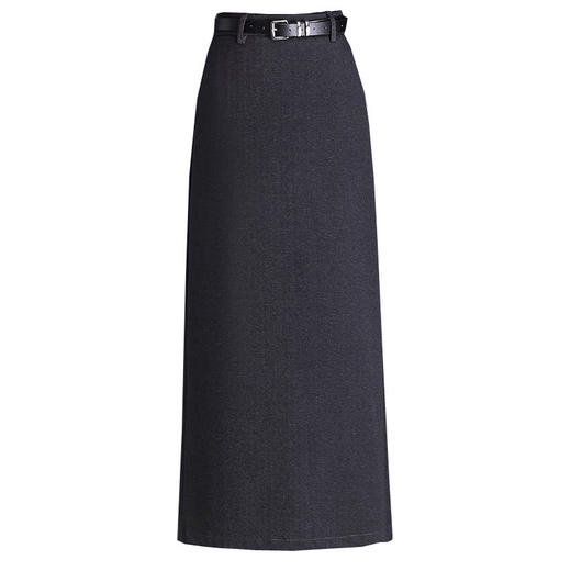 厚款毛呢裙长款开衩半身裙MYX6890 商品图4