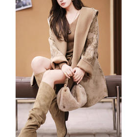 2025手缝高级感气质羊毛外套，双面穿羊绒大衣连帽大衣