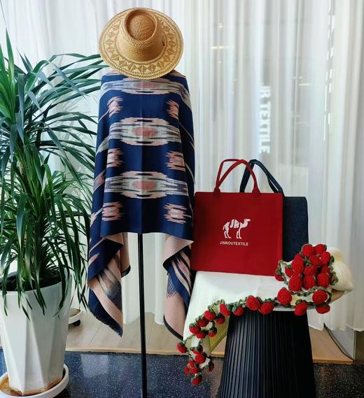 金柔·艾德莱斯披肩（红/蓝）70*200  民族风百搭围巾披肩 商品图4