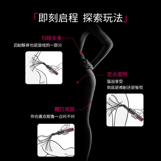 roomfun电击惩罚sm道具女皮鞭调教鞭子地狱级情趣用品大尺度玩具 商品图3