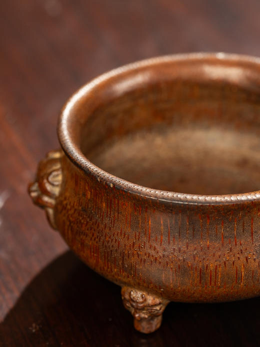 清	竹雕兽耳三足香炉 商品图1