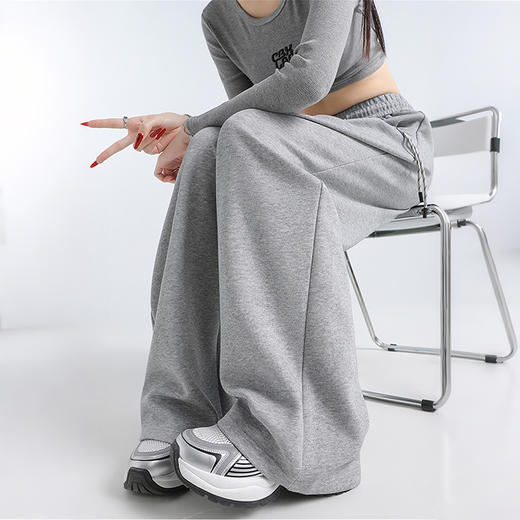 【限时秒杀】西遇慵懒风休闲卫裤女冬季新款阔腿宽松直筒垂感运动裤子SS051869 商品图2