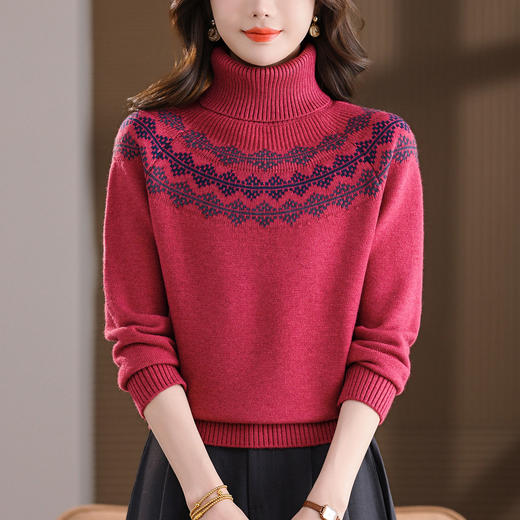 高领毛衣妈妈高级感洋气，内搭上衣厚款针织打底衫CC-101-8139 商品图1