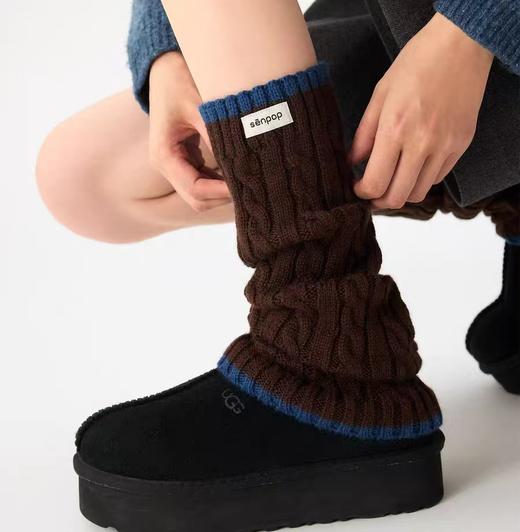 4楼Eubelle欧蓓 上森派系羊毛堆堆袜套miu系棕小腿袜套 女秋冬美拉德 活动价：189.9元 商品图0