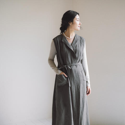 绽放599朵/无束风衣·汉麻开襟无袖马甲式风衣中长款文艺外搭新款 商品图2