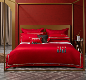 恐龙XX 【幸福来临】60S全棉缎纹婚庆四件套（线下专柜同款）