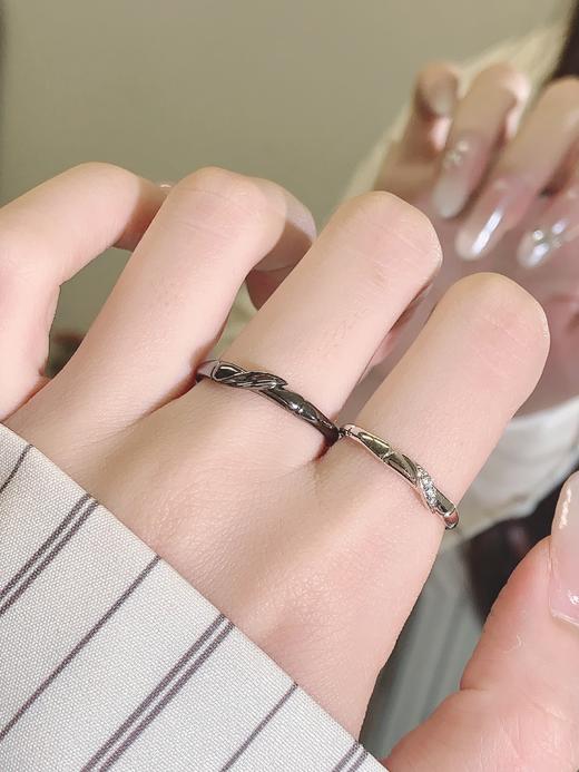 卡蒂罗KADER 同心竹情侣对戒 竹够爱你925银灵动吸睛节节高升竹节开口可调节素圈一对 恋爱表白浪漫限定女友 商品图5